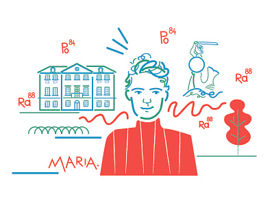 Marie: an all-time great woman art chemistry dinksy drawing girl power graphic icon illustration illustrations maria curie sklodowska maria sklodowska curie museum muzeum science woman womenpower