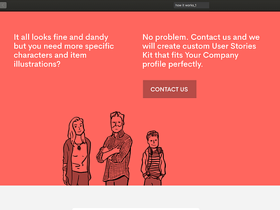 Landing page for User Stories