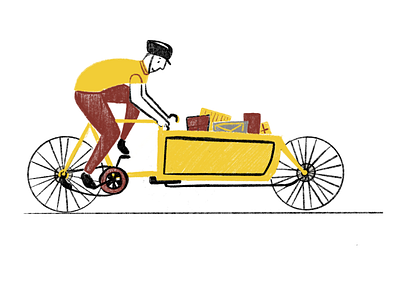 Illustration for explainer video about cargobike bicycle bike cargobike design dinksy drawing eco explainer video graphic handmade illustration video explainer whiteboard