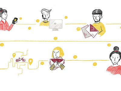 Illustration from explainer video about bikers