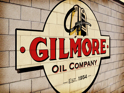 Gilmore Oil Company brand custom illustration logo oil old school retro type vector vintage