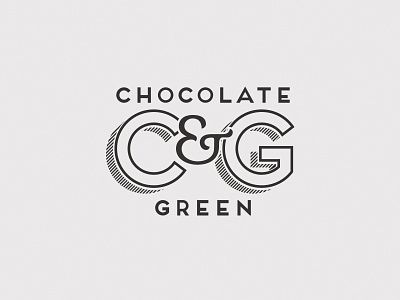 Chocolate & Green Brand brand cafe cakery deli logo outlined sans serif serif signwriter