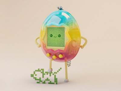 Retroy series #01 - Tamagotchi 3d animation character design cinema 4d graphic design motion graphics retro tamagotchi