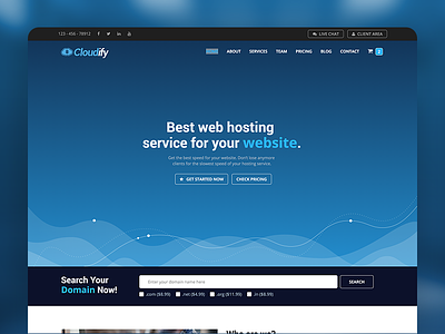 Cloudify Web Hosting Html Template cloud company dedicated hosting domain hosting server shared hosting technology web web hosting