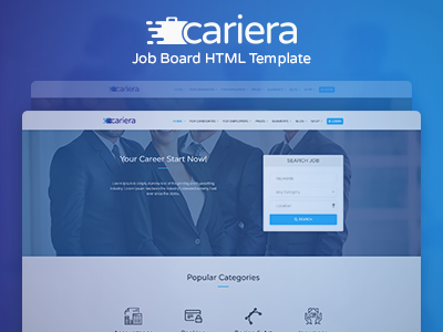 Cariera - Job Board HTML Template application business candidate career employer employment html template job board job portal jobs recruitment themeforest