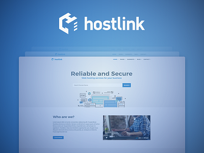 Hostlink - Website brand identity gradient hosting hostlink logo minimal server website