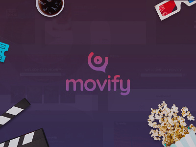 Movify Logo design gradient logo movies movify streaming themeforest tv shows web