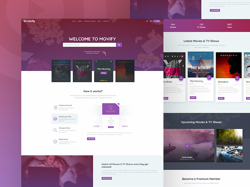 Movify - Movies & TV Shows Template by Gino Aliaj on Dribbble