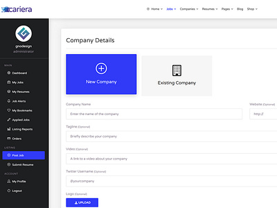 Cariera Job Board - Company Selection