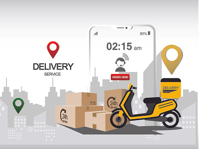 24hr Delivery vector template app branding design icon illustration logo typography ui ux vector