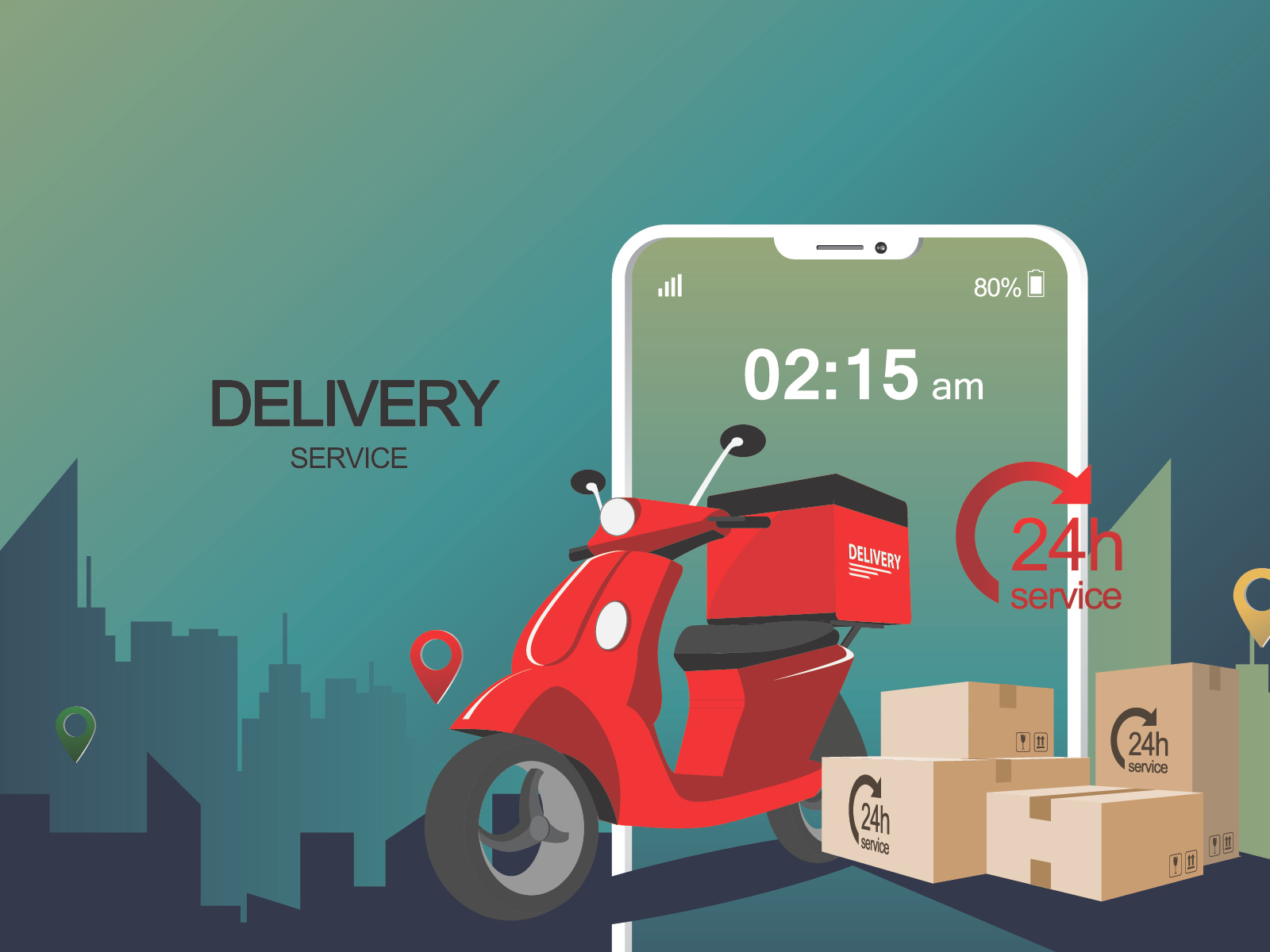 Night Delivery Service by Oil Pensiri on Dribbble