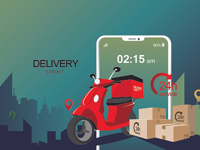 Night Delivery Service app branding design icon illustration logo typography ui ux vector