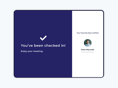 Visitor Check-in app check in check-in checked in checkin design meeting success ui uiux ux visitor web