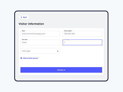 Visitor Check-in Form app check in check-in checkin design form management ui ux visitor web