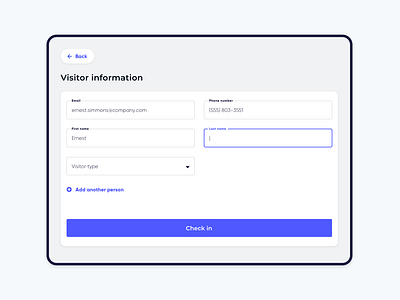 Visitor Check-in Form by Eric Osborne on Dribbble