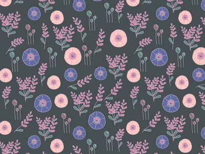 Night flower pattern floral flower lavender night pattern pink violet