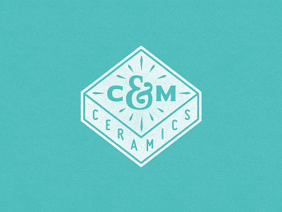 C&M Ceramics logo maine texture typography vector