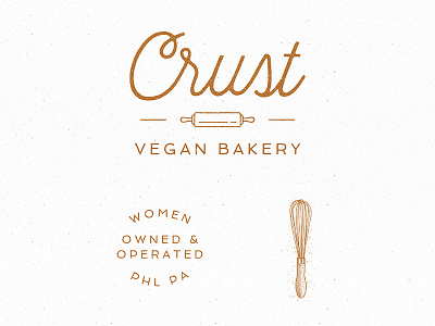 Crust bakery branding crust icon logo pa philadelphia texture vegan women