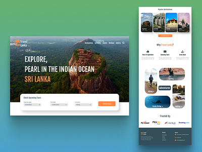 Travel Agency Landing Page/ Home page design sri lanka travel travel agency travel agency ui travel agency website travel web design ui ux web design