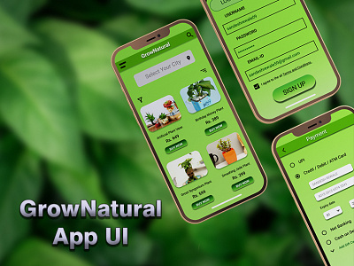 GrowNatural App UI Prototype app ui design figma illustration iphone app iphone app ui prototype ui ui ux design