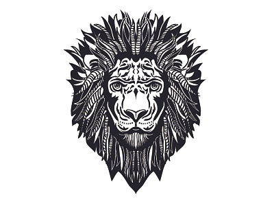 Lion black and white design inspiration drawing illustration illustrator vector vector art