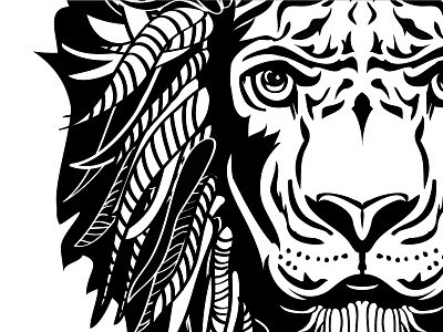 Lion Detail black and white design inspiration drawing illustration illustrator vector vector art