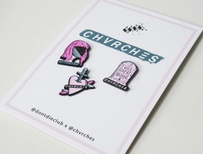 Chvrches x Don't Die Club Merch Collab Pin set