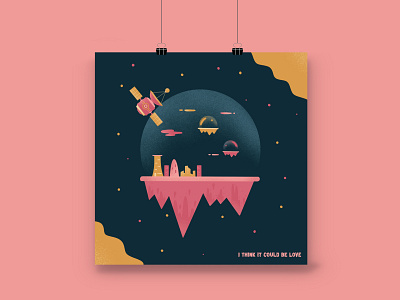 Satellites by Enter Shikari band band merchandise bandmerch branding design galaxy illustration illustrator logo musician procreate satellite space space theme spaceman