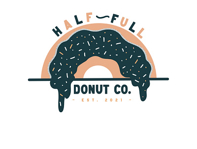 Half Full Donut Co. Logo brand branding donut donut shop doughnut food food branding graphic design half full donut logo