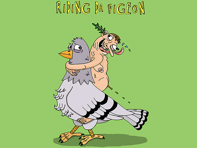 Riding the pigeon adar aviam art illustration