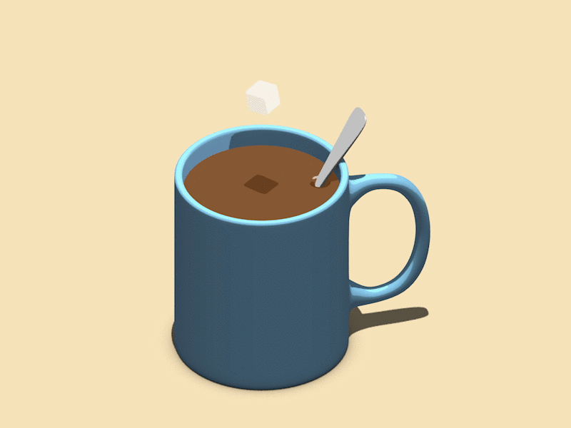 Coffee & Sugar 3d animation coffee loop sugar