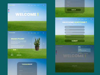 Landing Page with Green Theme design illustration landingpage ui website
