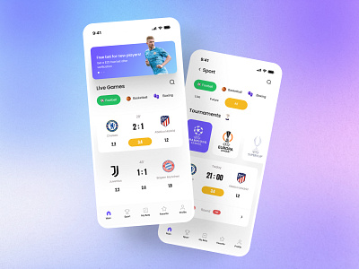 Sports Betting - Mobile App app betting footbal gambling interface mobile sport ui
