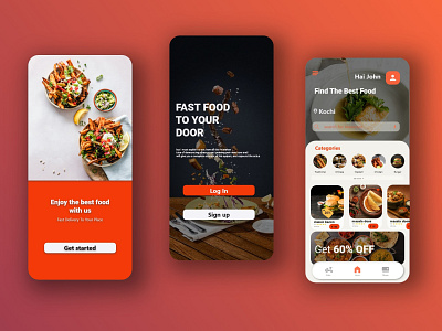 Food Delivery App 3d animation branding graphic design logo motion graphics ui ux