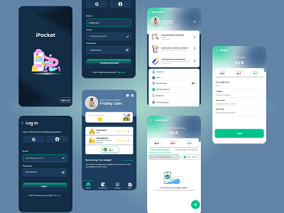 iPocket - Mobile App Design android app design app designer design fintech graphic design illustration interface ios mobile mobiledesign ui ux
