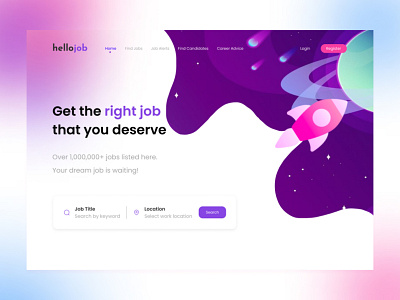 Hellojob - Job Finder Website design illustration interface job finder ui uiux ux web design website