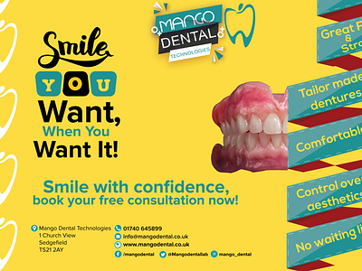 Ad design for Mango Dental
