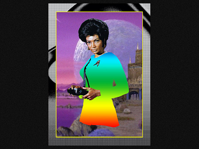 uhura collage gradient space star trek texture warp