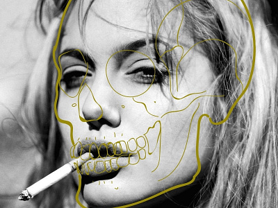 Deadcool pt. 2 angelina jolie cigarette dead digital drawn famous handdrawn illustration skull