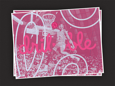 Dribbblejordan basketball collage dribbble grunge photography scan sticker