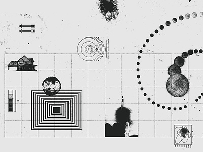 heatdeath black and white collage design grain grunge minimal nyc scan space texture