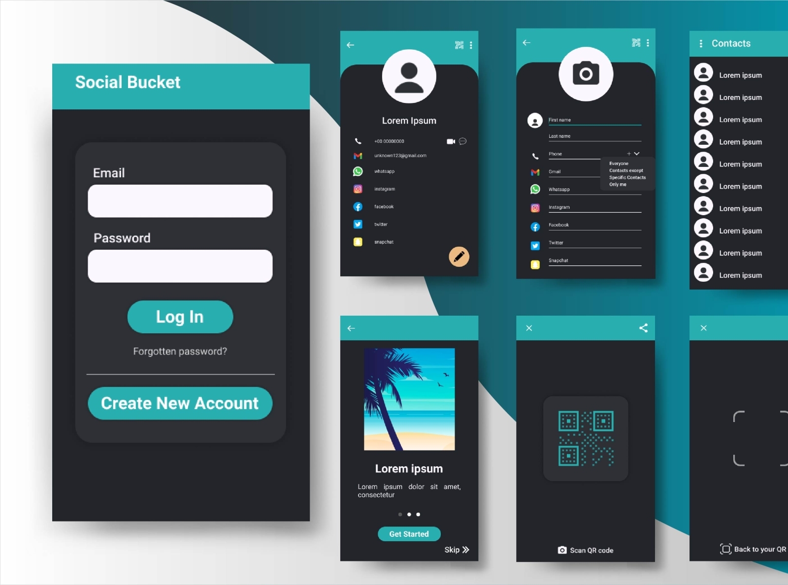 Contact App UI-Dark Mode by Wajeeha on Dribbble