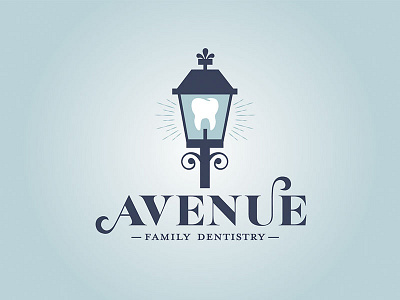 Avenue Family Dentistry Logo dentist lantern lettering logo new orleans shine tooth
