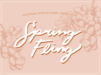 Spring Fling grapes illustration lettering pastel spec spring tasting wine