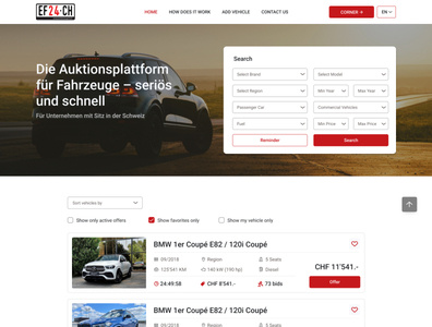 Car auction web & mobile app by Bogdan Michitele on Dribbble