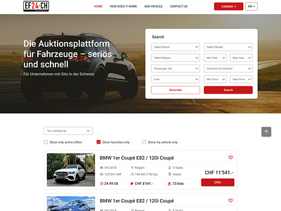 Car auction web & mobile app