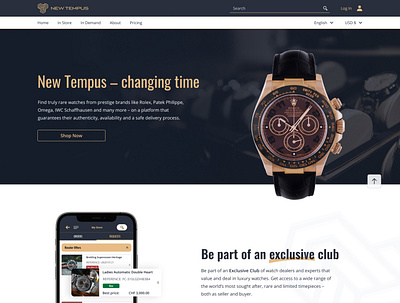 Luxury watches marketplace figma uiux web app web design