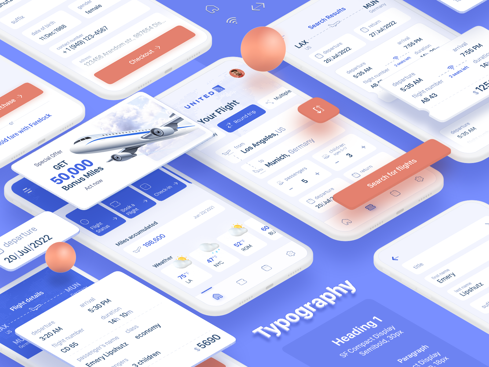 United Airlines App By Zhenya Karapetyan On Dribbble   Zhenya Ux Airlines App Design Concept 4x 