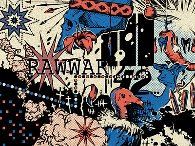 RAW.WAR app branding comics dashboard design finance financial graphic design grunge illustration illustrator interface logo photoshop psychedelic ui ux vector visual art