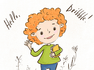 Hello, Dribbble! character childrens illustration illustration portrait